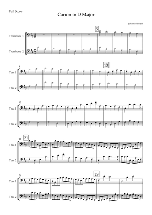 Canon in D Major (Johann Pachelbel) for Trombone Duo