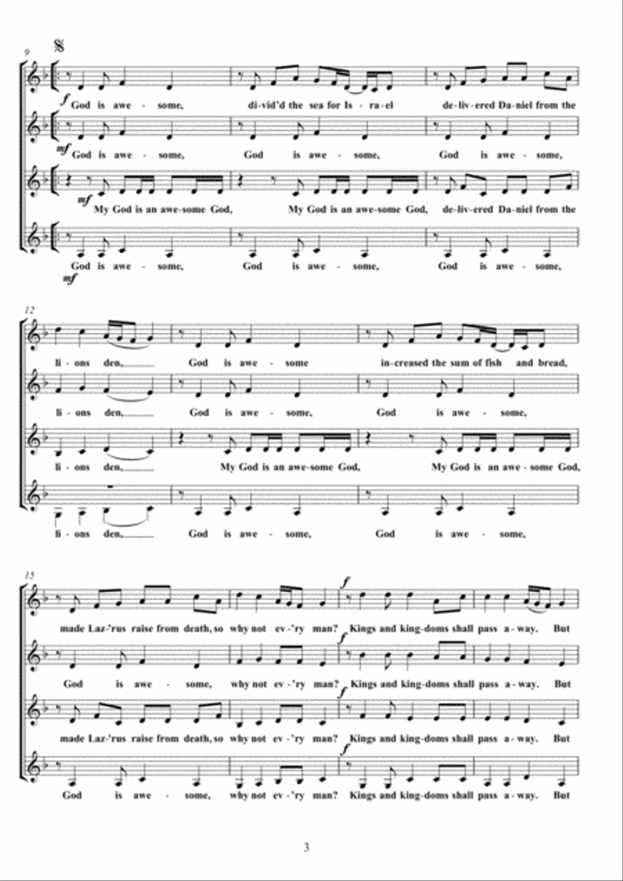 Awesome God Awesome God SSAA scores gallery preview page 3