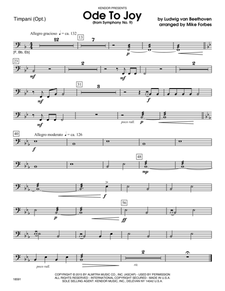 Ode To Joy (from Symphony No. 9) - Timpani