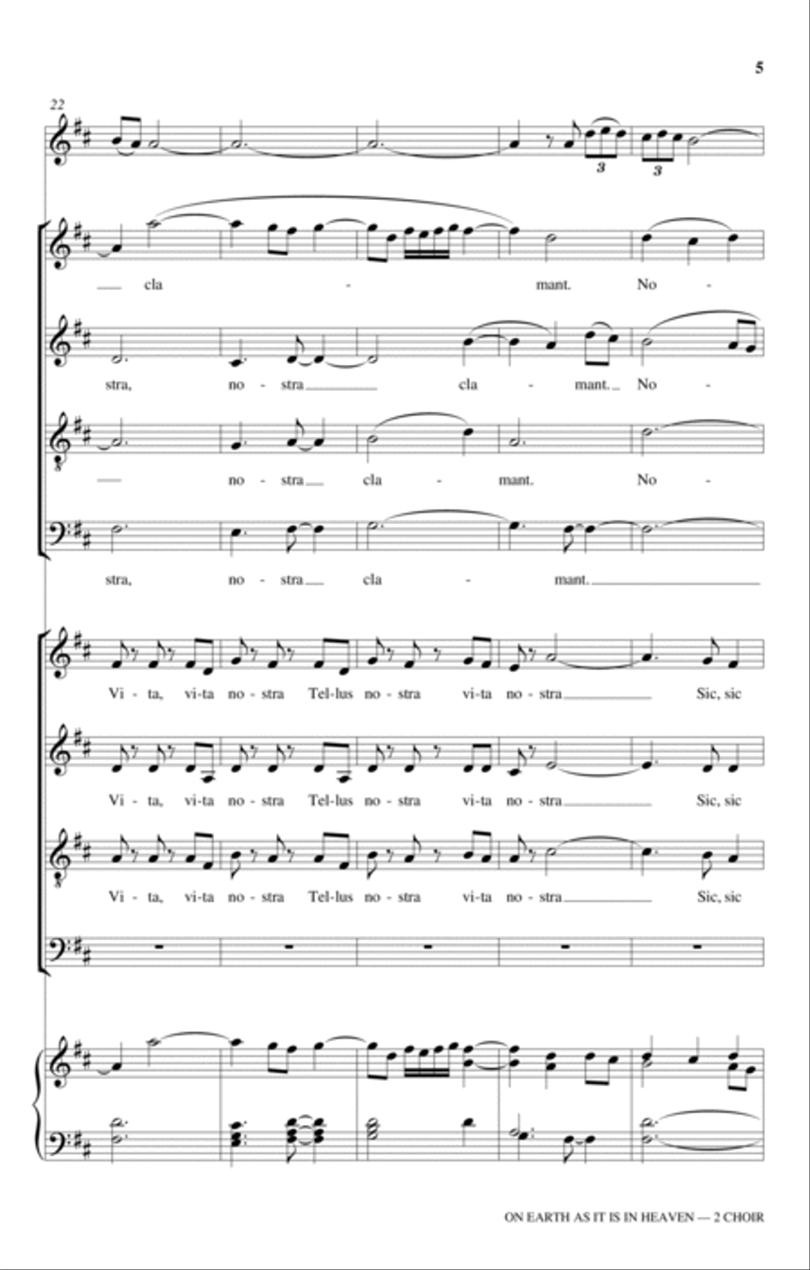 On Earth As It Is In Heaven 4-Part scores gallery preview page 5