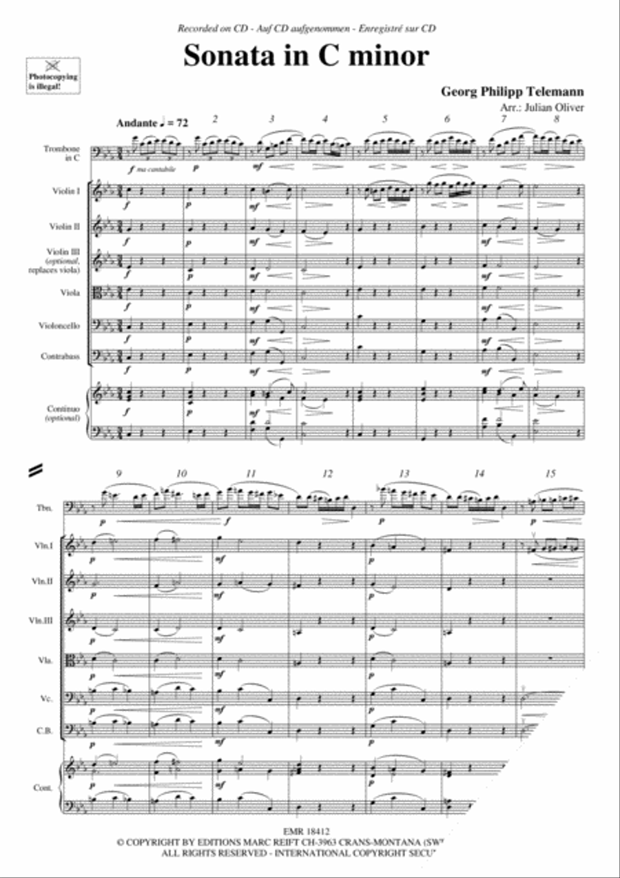 Sonata in C minor String Orchestra scores gallery preview page 4