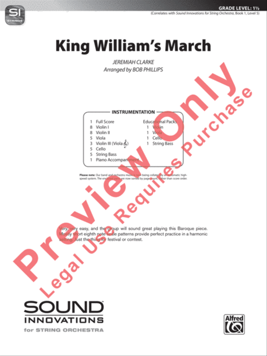 King William's March King William's March String Orchestra scores gallery preview page 2