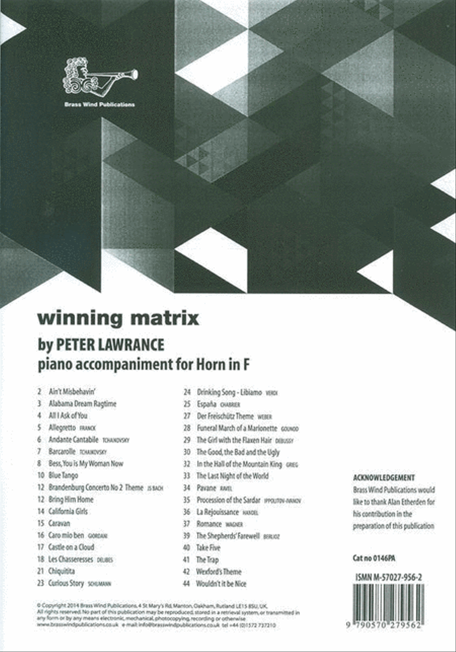 Winning Matrix F Horn Piano Accomp Piano Accompaniment scores gallery preview page 1