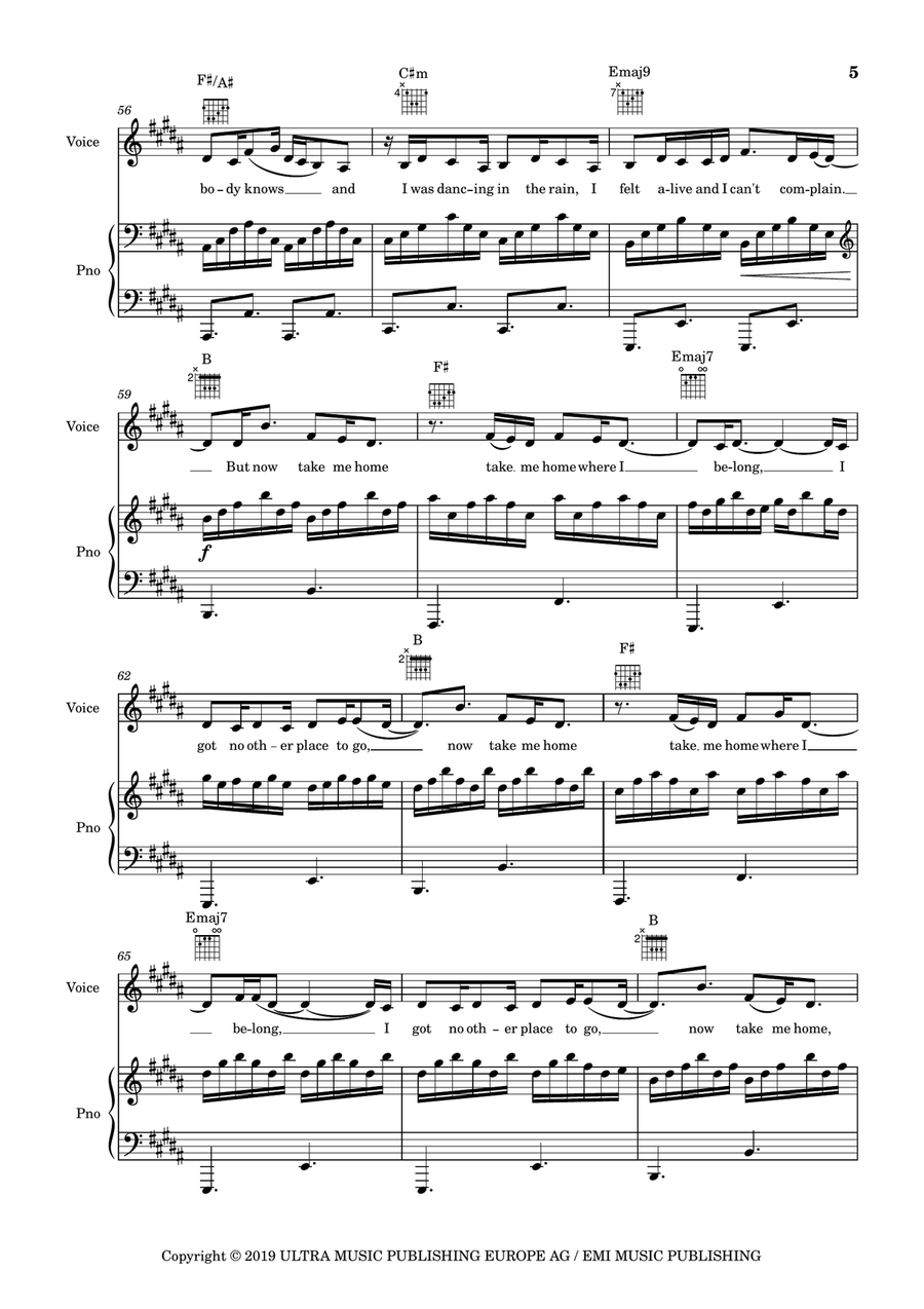 Runaway Runaway Piano, Vocal scores gallery preview page 6