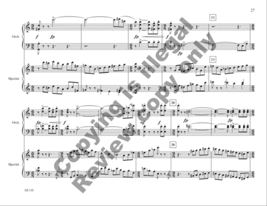 Concerto for Harpsichord and Strings String Orchestra scores gallery preview page 17