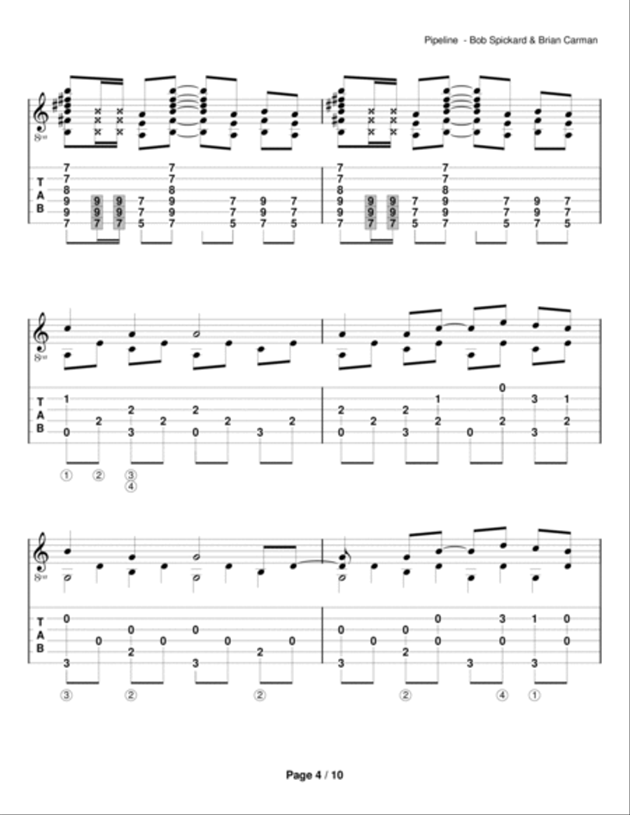 Pipeline Guitar Solo scores gallery preview page 4