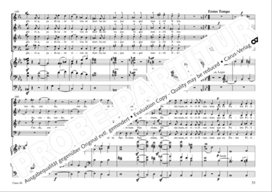 Missa sacra C Minor 4-Part scores gallery preview page 34