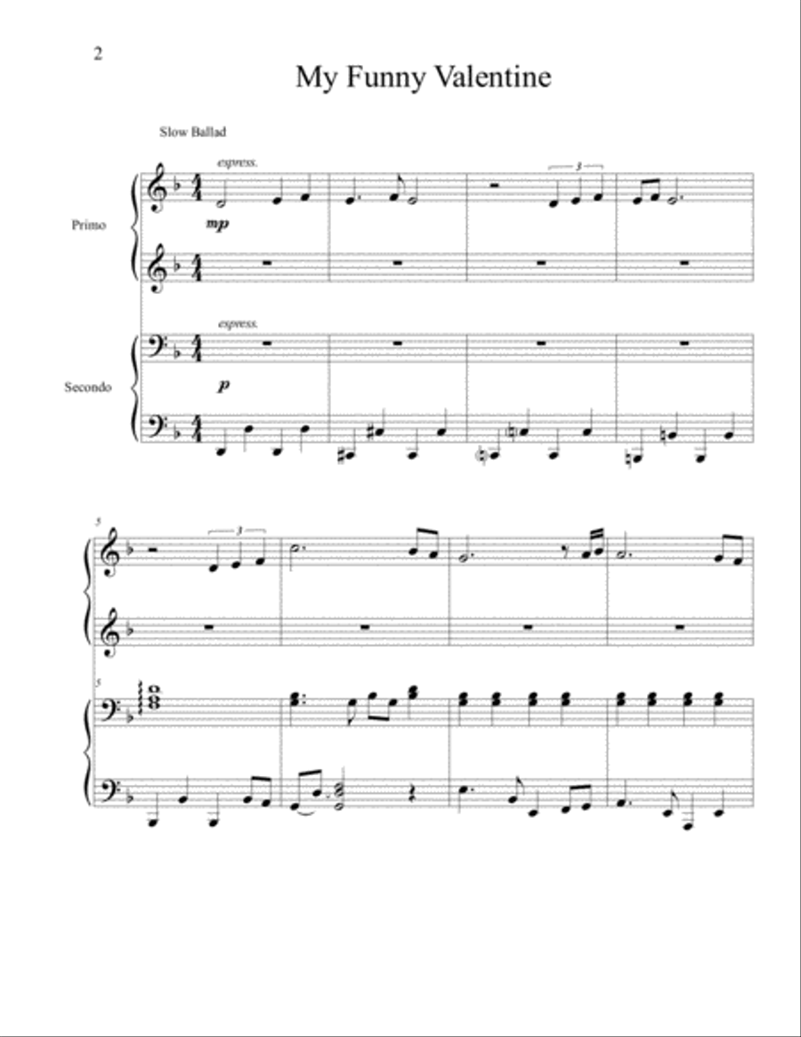 My Funny Valentine Piano scores gallery preview page 1