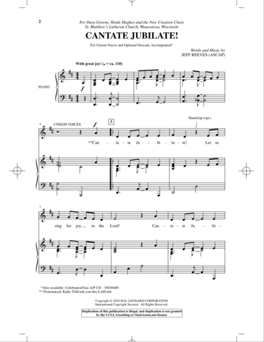 Cantate Jubilate! Cantate Jubilate! Children's Choir scores gallery preview page 1