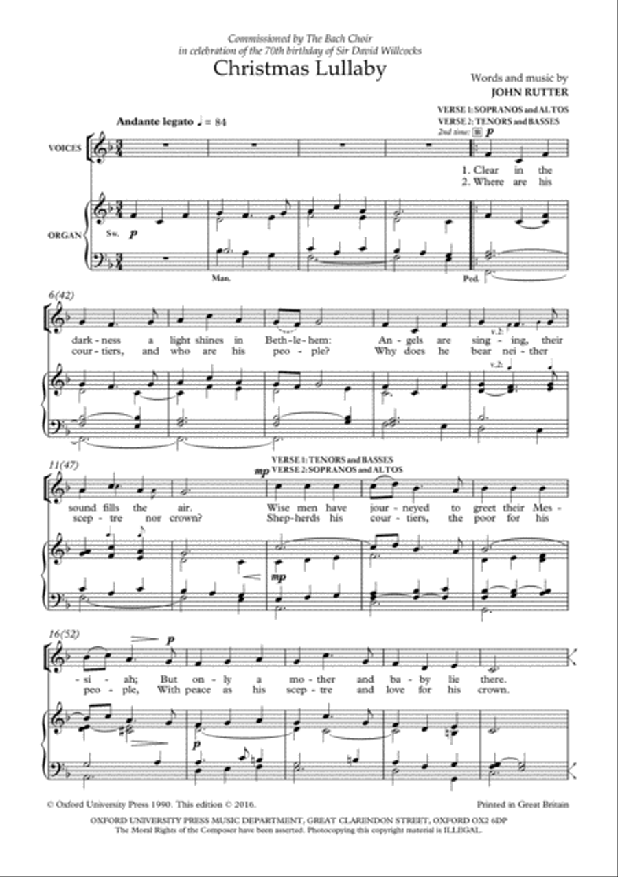 Christmas Lullaby 4-Part scores gallery preview page 3