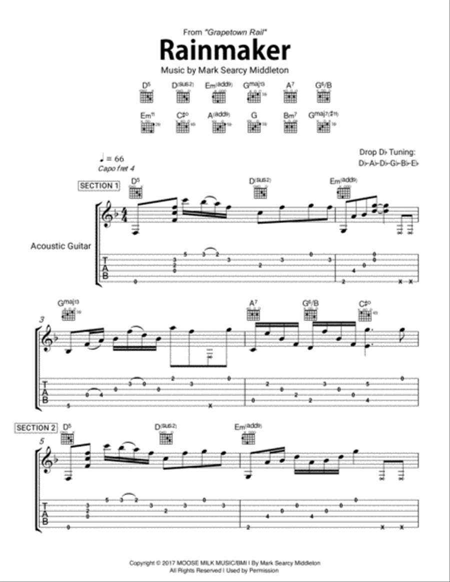 Rainmaker Acoustic Guitar scores gallery preview page 1