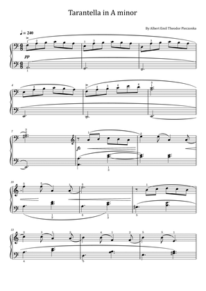 Pieczonka - Tarantella in A minor - Original For Piano Solo With Fingered