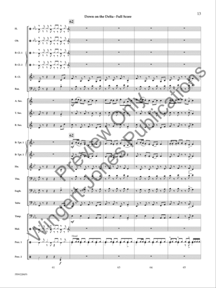 Down on the Delta Concert Band scores gallery preview page 14