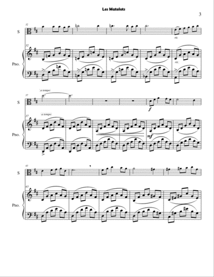 Seven Faure Art Songs Seven Faure Art Songs Viola scores gallery preview page 3