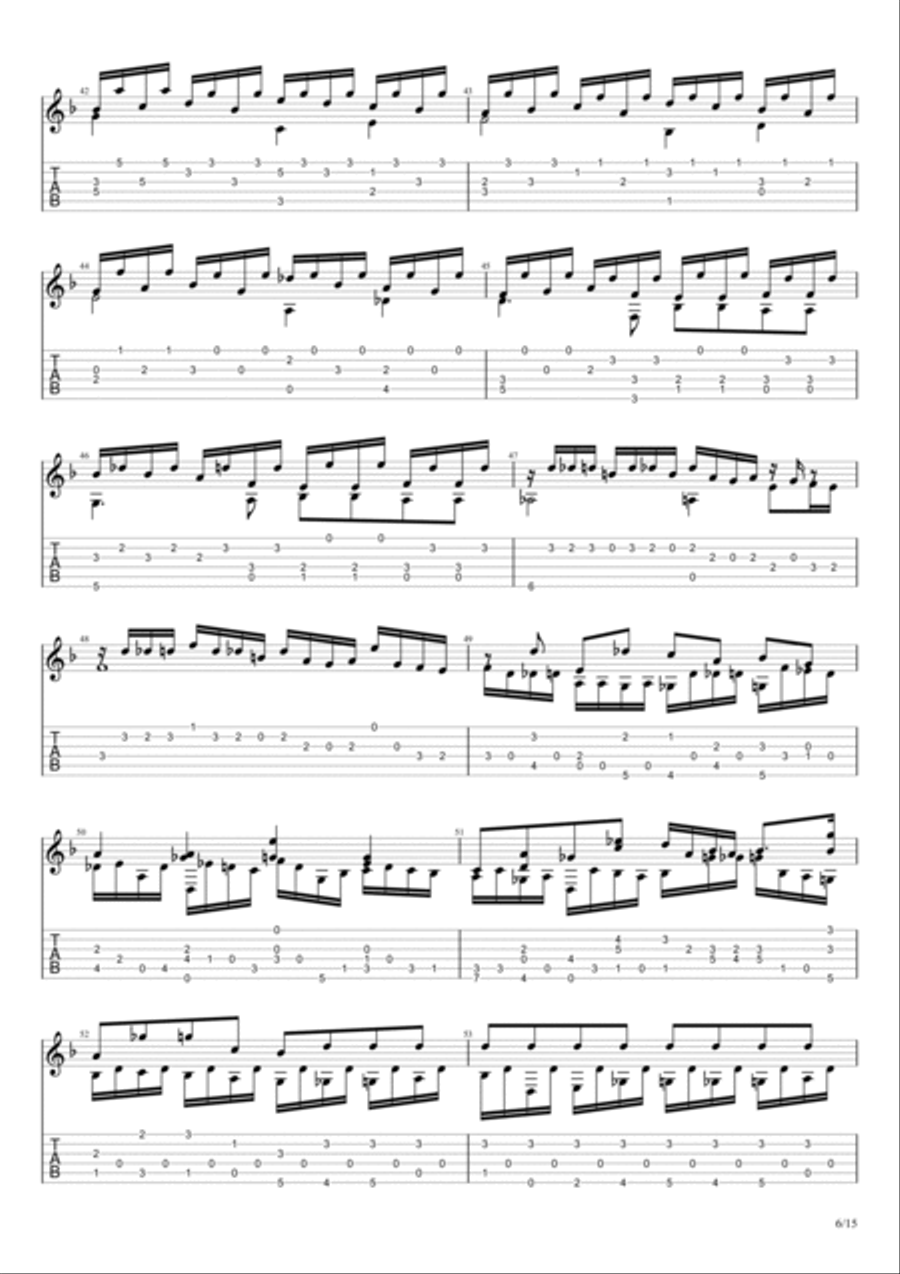 Toccata and Fugue in D minor, BWV 565 (Johann Sebastian Bach) Classical Guitar scores gallery preview page 6