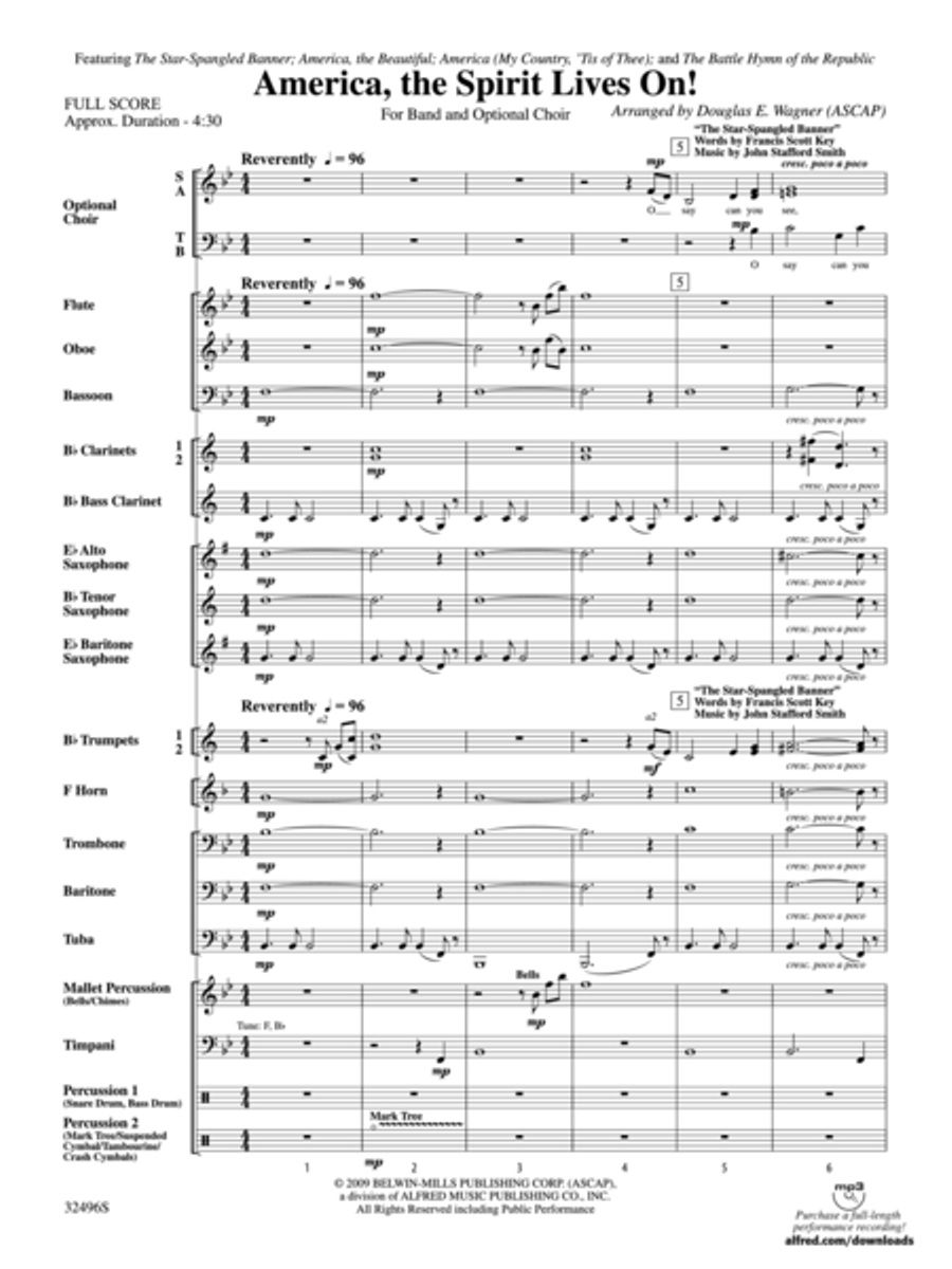 America: The Spirit Lives On! (for Band and Optional Choir) Concert Band scores gallery preview page 2