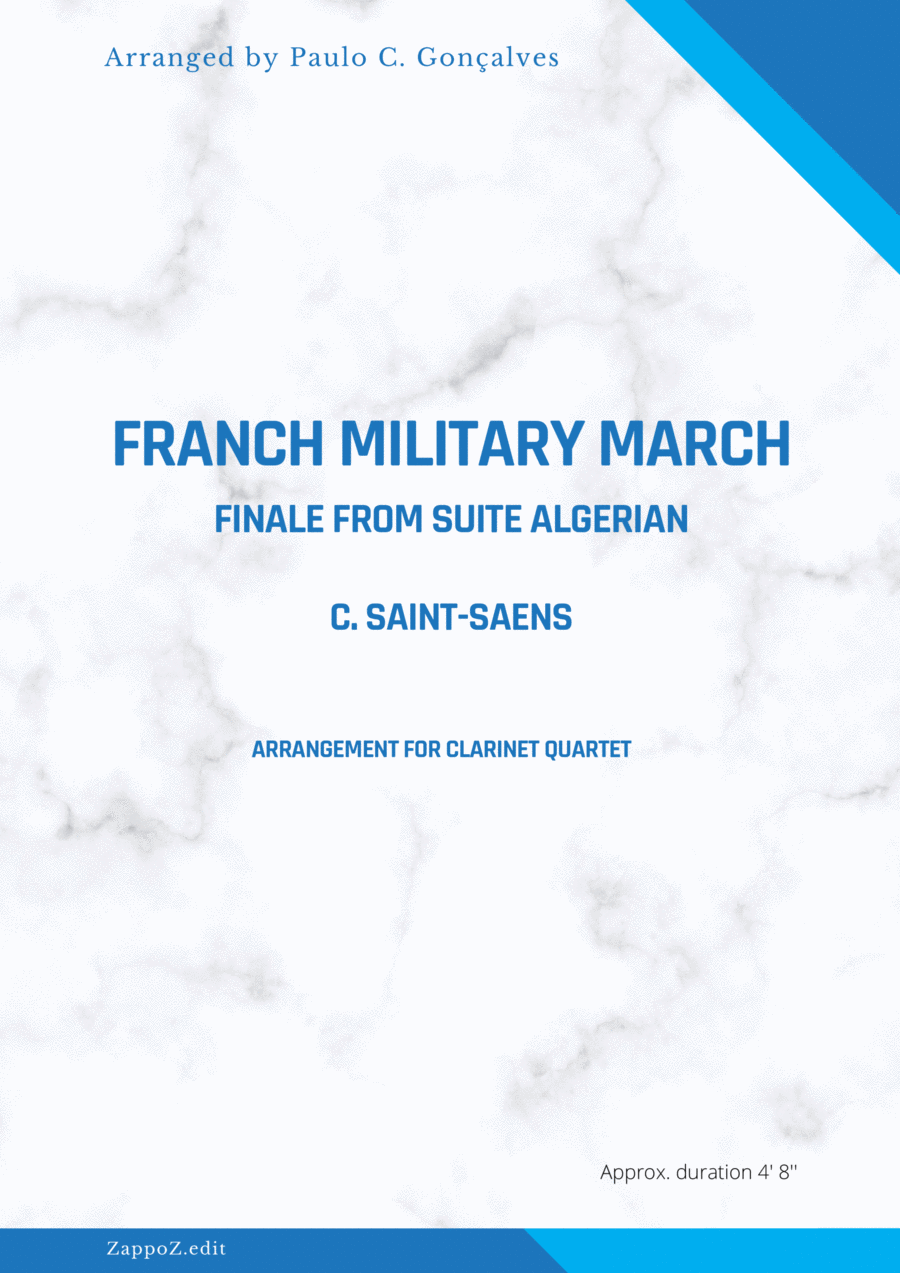 FRANCH MILITARY MARCH (Suite Algerian) - C. SAINT-SAENS Woodwind Quartet scores gallery preview page 1