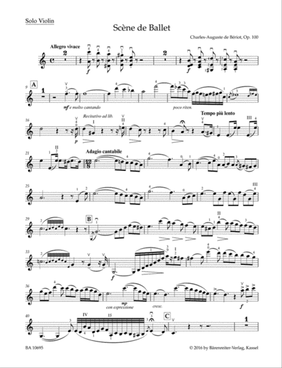 Scene de Ballet op. 100 (Arranged for Violin and Piano) Violin Solo scores gallery preview page 2