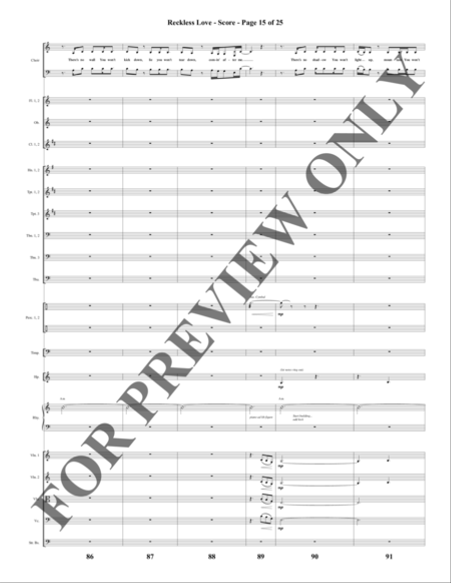 Reckless Love - Orchestration Choir scores gallery preview page 16