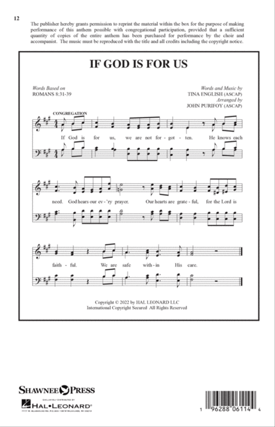 If God Is For Us (arr. John Purifoy) 4-Part scores gallery preview page 11