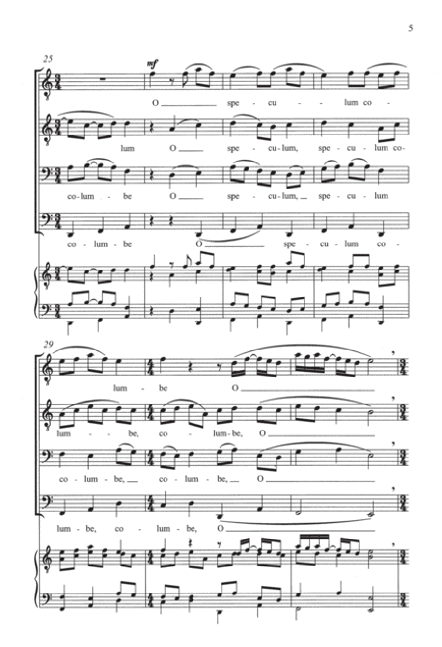 The Hildegard Motets: 8. O speculum columbe TTBB scores gallery preview page 5