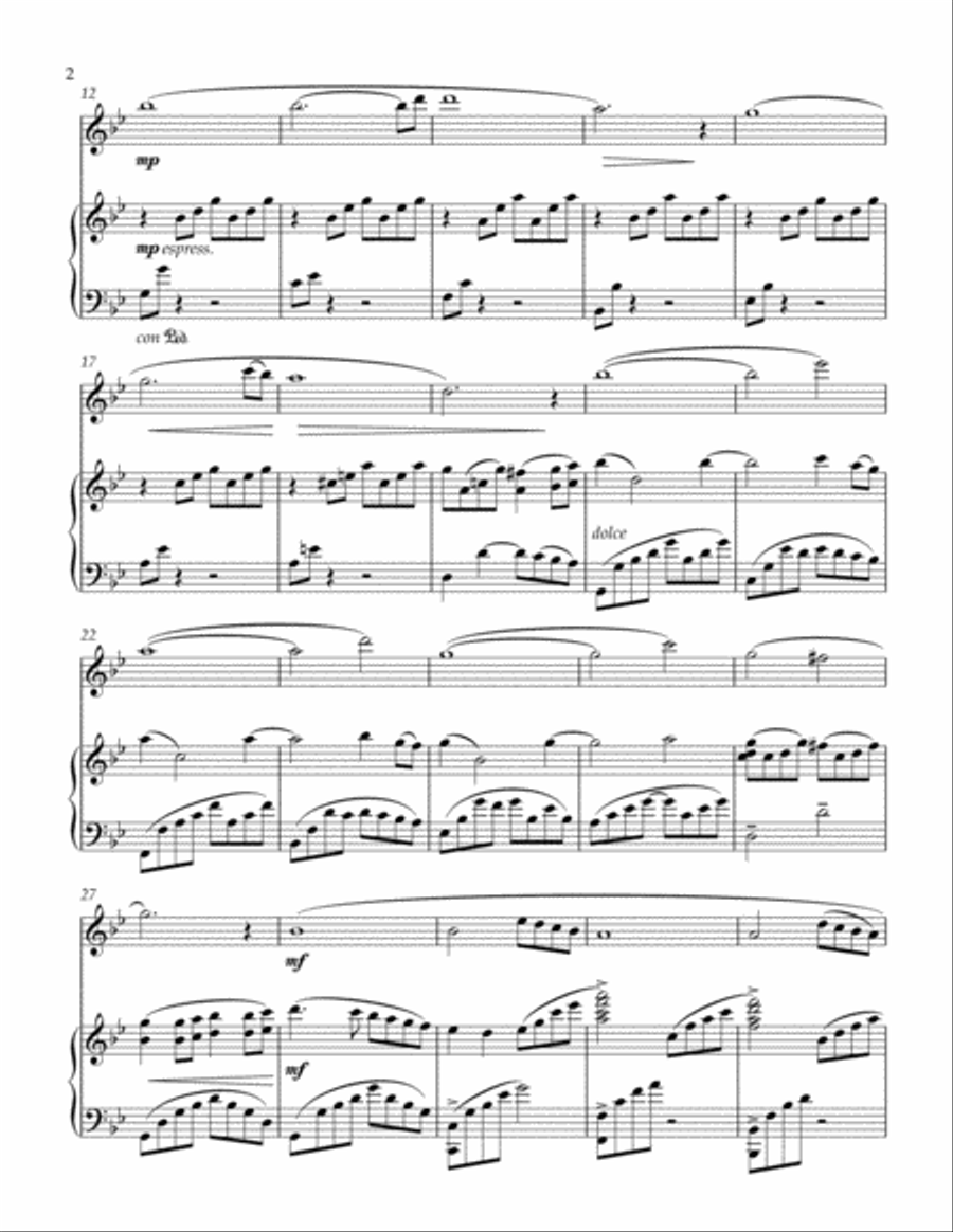 Ave Maria (Caccini) for Flute & Piano Small Ensemble scores gallery preview page 2