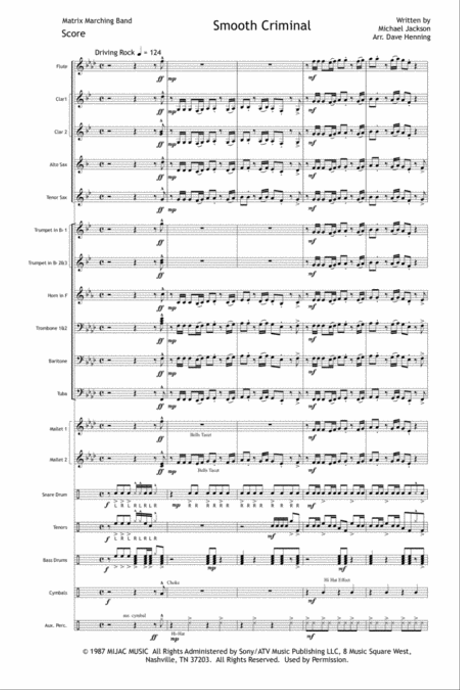 Smooth Criminal Marching Band scores gallery preview page 2