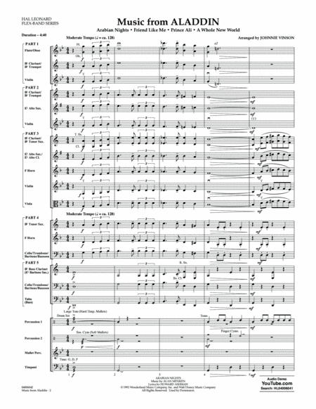 Music from Aladdin (arr. Johnnie Vinson) - Conductor Score (Full Score)