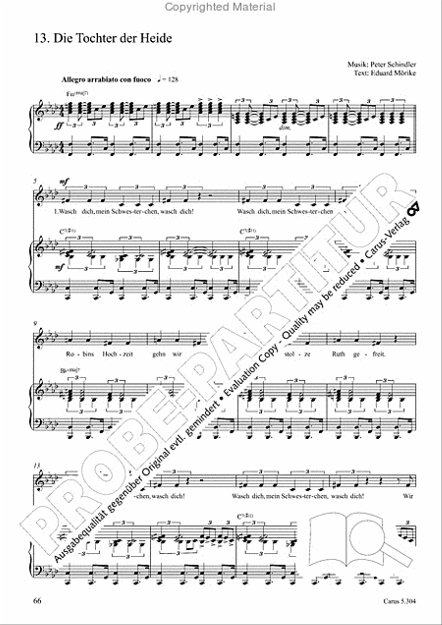 Schindler: Rosenzeit. Ein Liederzyklus uber die Liebe. Chansons fur Singstimme und Klavier Piano scores gallery preview page 67