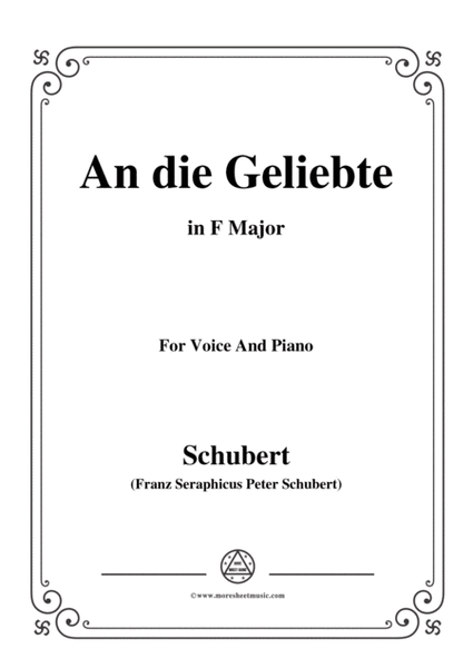 Schubert-An die Geliebte,in F Major,for Voice&Piano image number null