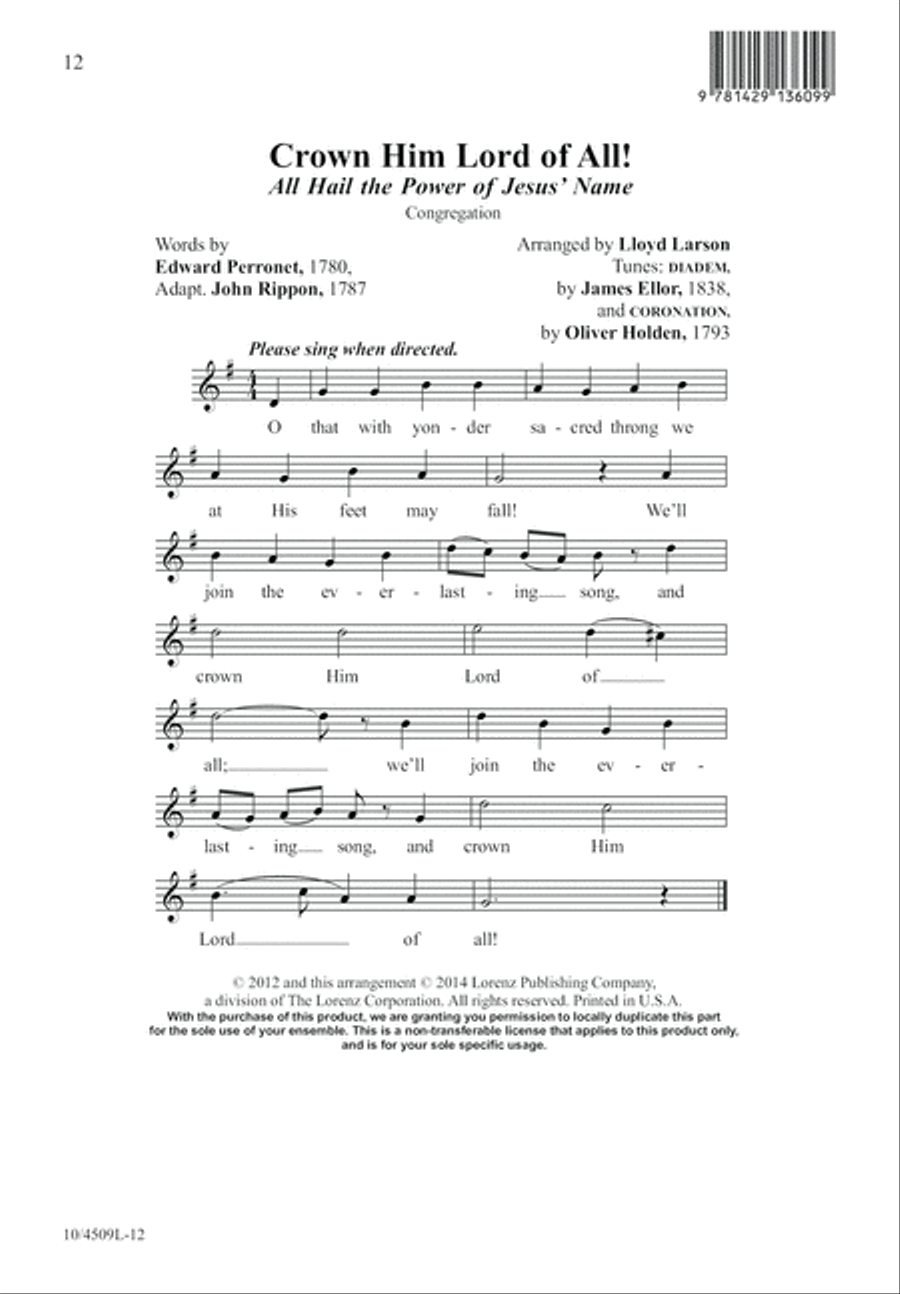 Crown Him Lord of All! 4-Part scores gallery preview page 13