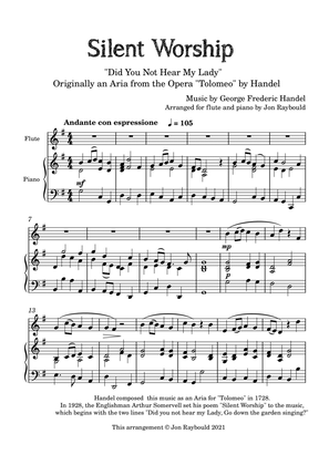 Silent Worship (Handel) for flute and piano