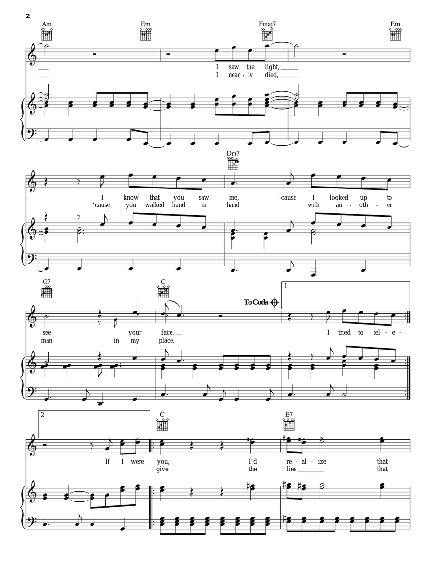 No Reply Piano, Vocal, Guitar scores gallery preview page 2