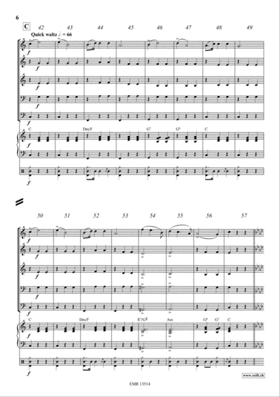 Emperor Waltz Woodwind Quintet scores gallery preview page 6