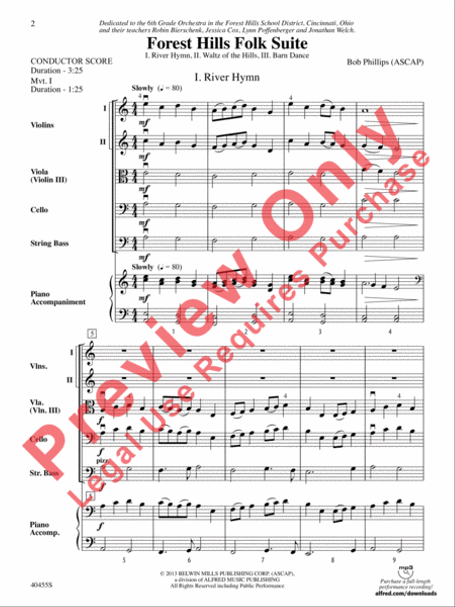 Forest Hills Folk Suite String Orchestra scores gallery preview page 3