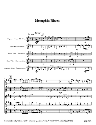 Memphis Blues by Handy for Saxophone Quartet in Schools