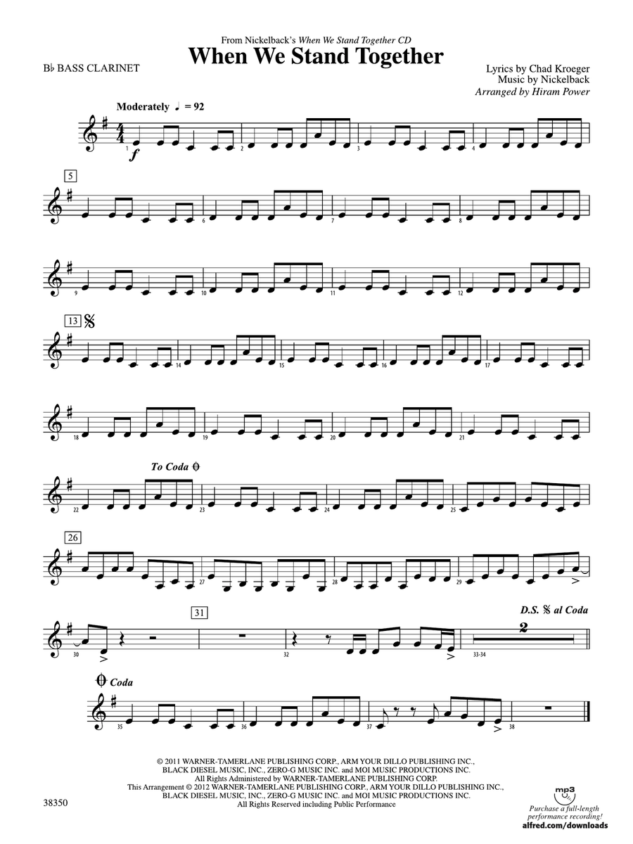 When We Stand Together: B-flat Bass Clarinet