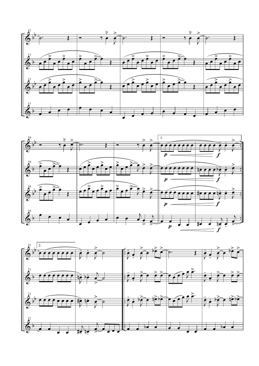 In The Mood Woodwind Quartet scores gallery preview page 4