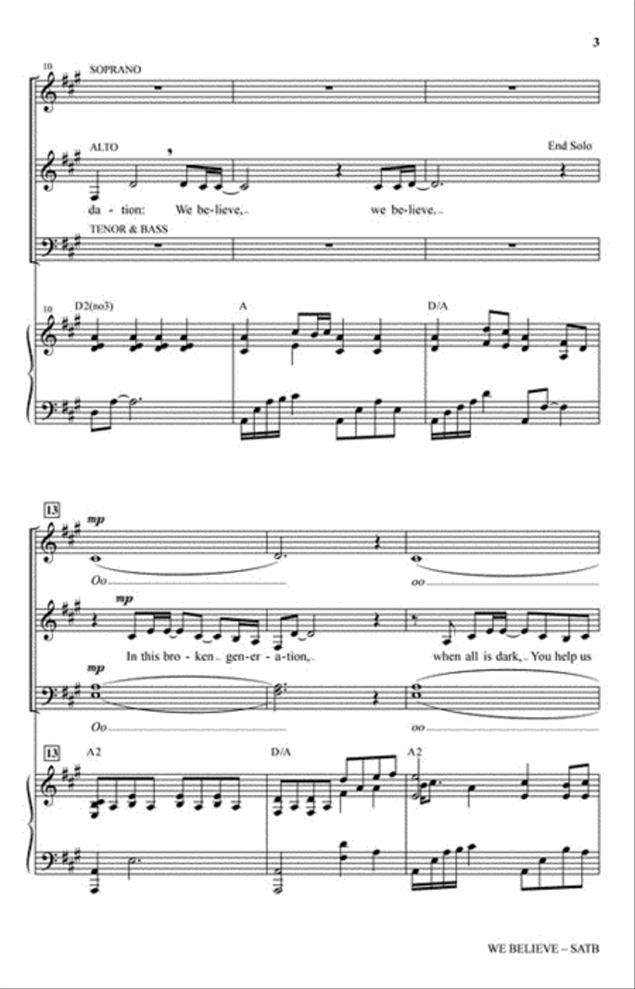 We Believe We Believe Choir scores gallery preview page 3