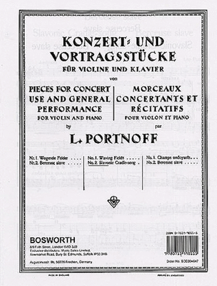 Book cover for Leo Portnoff: Slavonic Cradle-Song For Violin And Piano