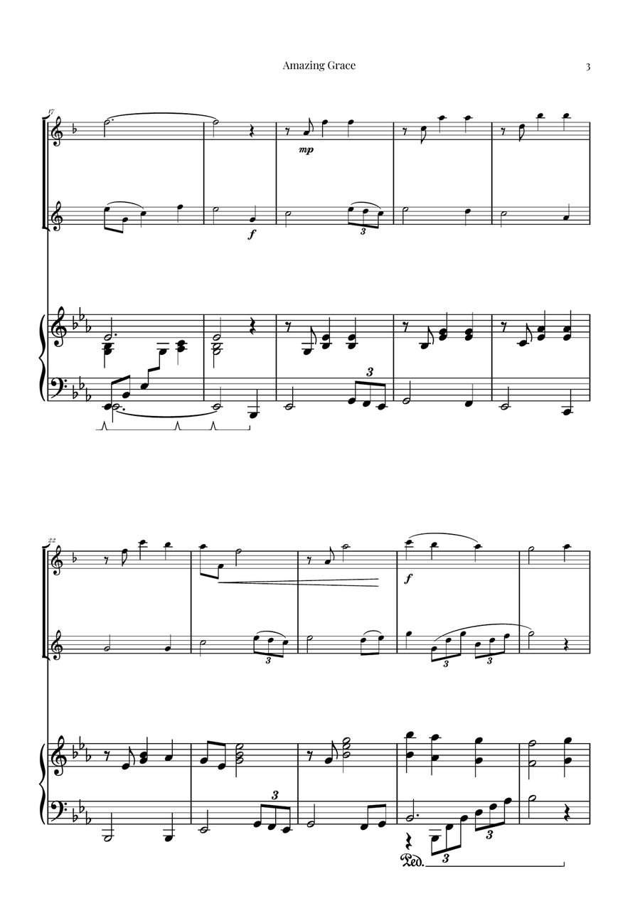 Amazing Grace: Beautiful Duet Chamber Music scores gallery preview page 3