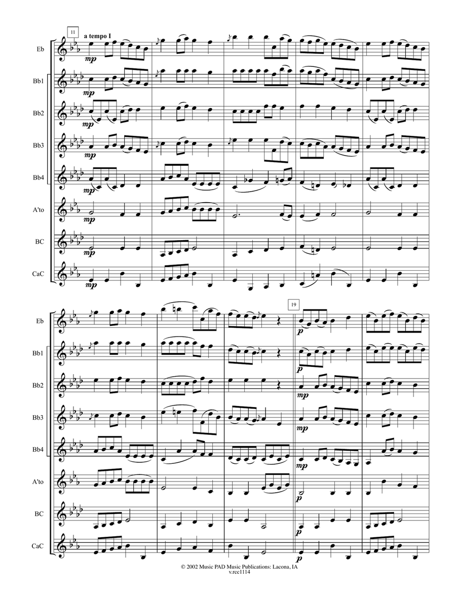Romance (for clarinet choir- adapted from 