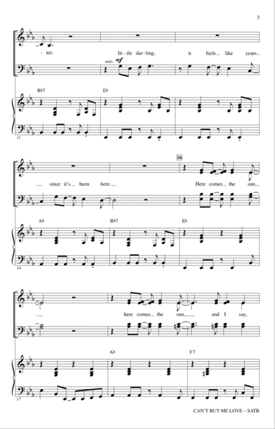 Can't Buy Me Love (Medley of Hits by The Beatles) (arr. Audrey Snyder) 4-Part scores gallery preview page 2