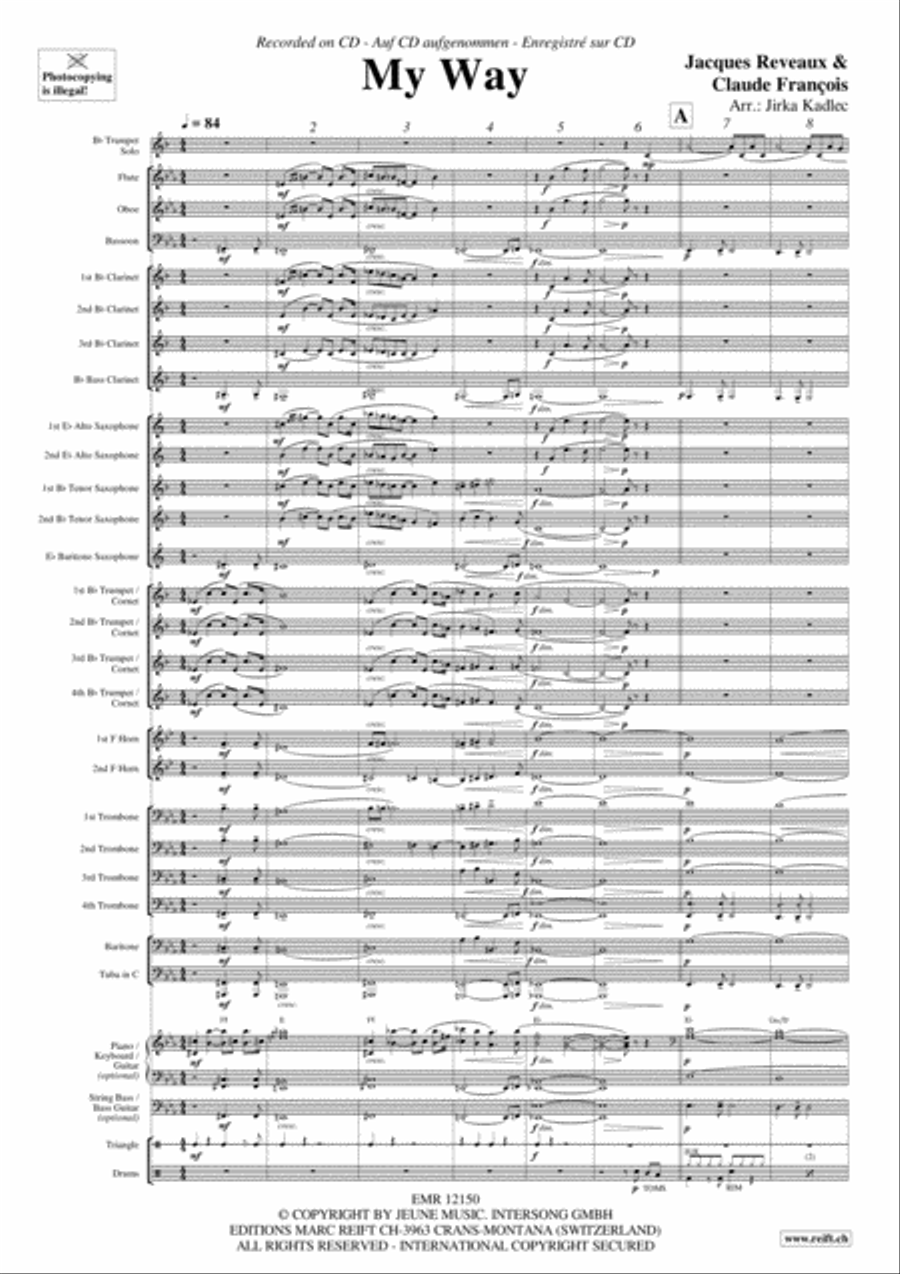 My Way My Way Concert Band scores gallery preview page 3