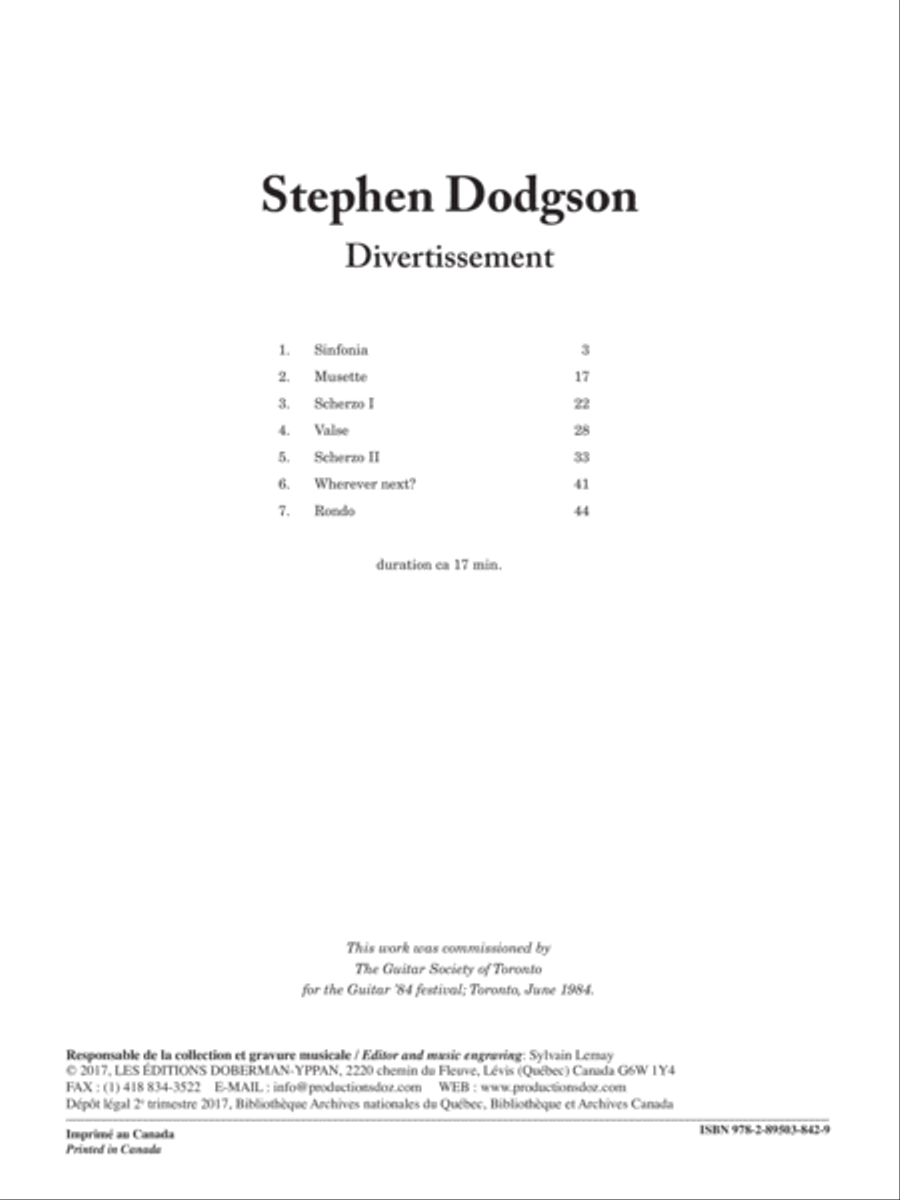 Divertissement Guitar Ensemble scores gallery preview page 1
