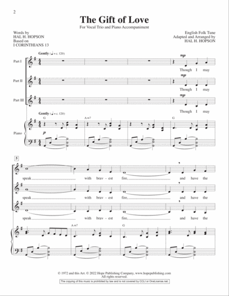 The Gift of Love The Gift of Love 5-Octaves scores gallery preview page 2