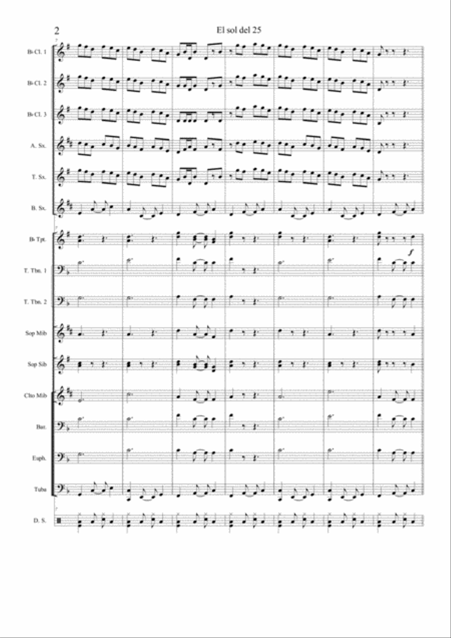 El sol del 25 El sol del 25 Marching Band scores gallery preview page 2