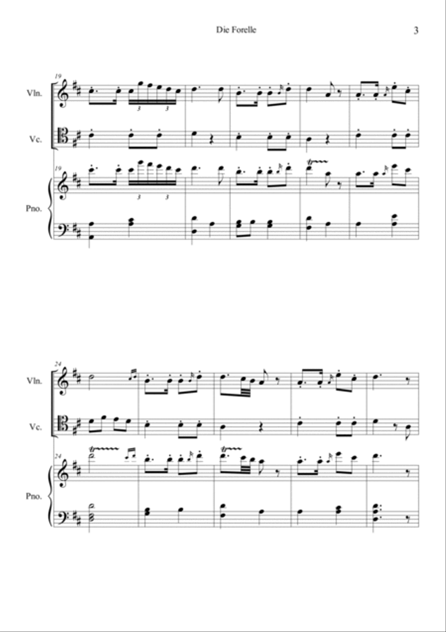 Die Forelle (The Trout) Piano Trio scores gallery preview page 3