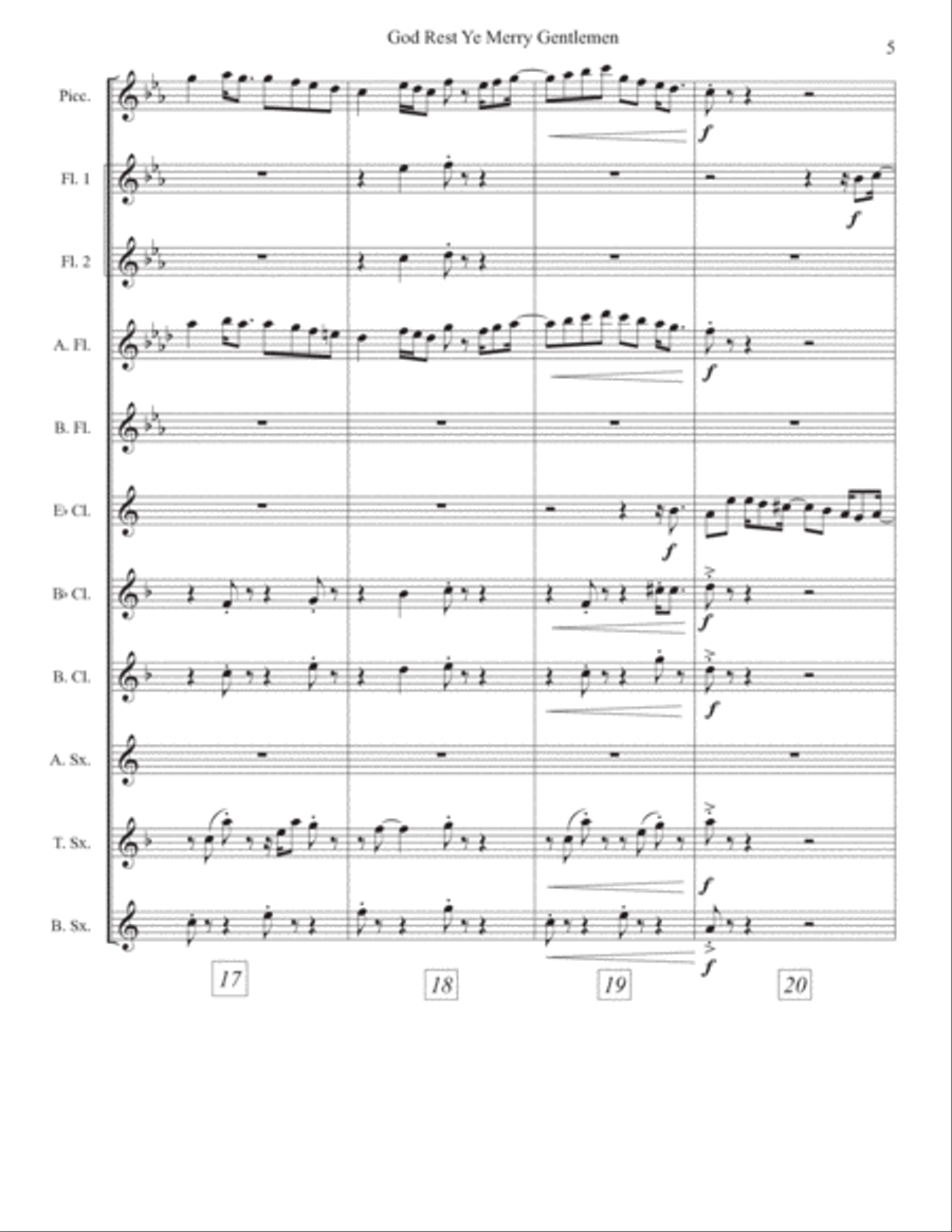 God Rest Ye Merry Gentlemen Woodwind Ensemble scores gallery preview page 5