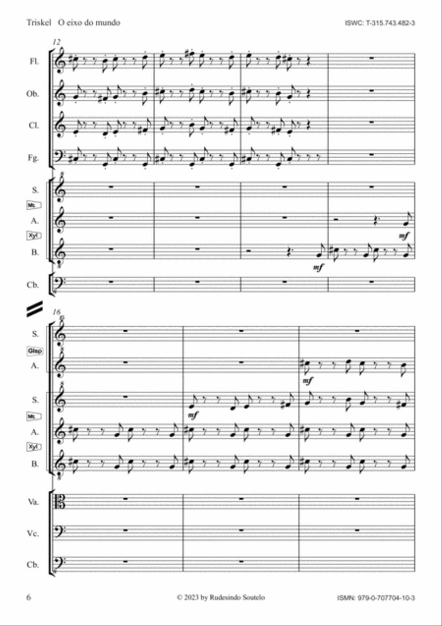 Triskel (Orff Instruments & Chamber Orchestra) - Score Only Chamber Music scores gallery preview page 6